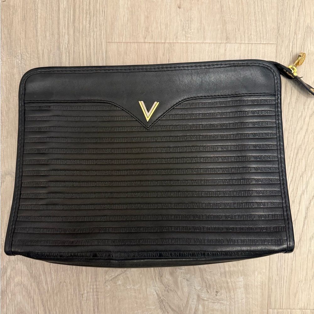 Mario Valentino Black and Gold Pouch